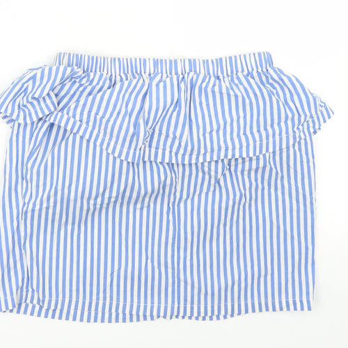 H&M Womens Blue Striped Cotton Straight & Pencil Skirt Size 4