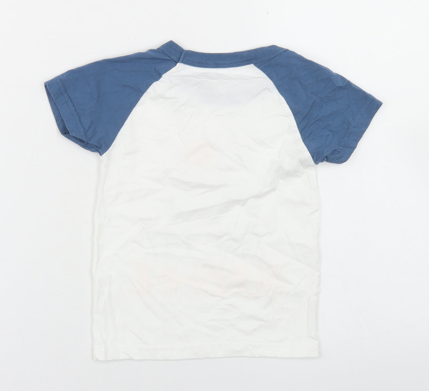 Preworn Boys White Colourblock Polyester Basic T-Shirt Size 3 Years Crew Neck  - You Are My sunshine