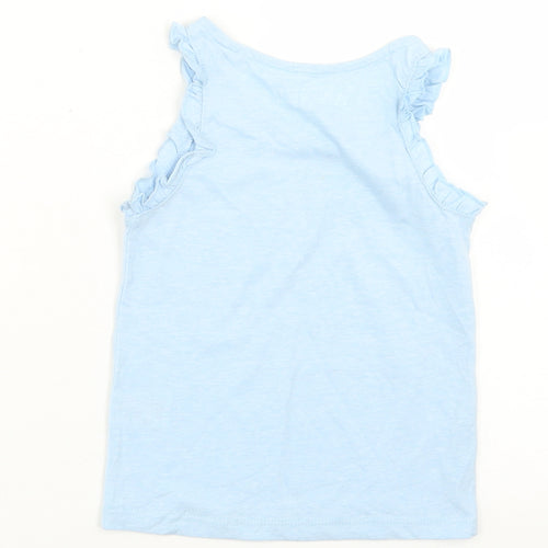 E-vie Angel Girls Blue  Cotton Basic Tank Size 12-18 Months Crew Neck