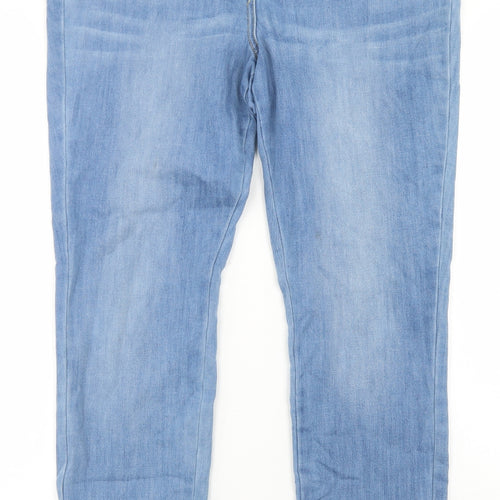 BHS Womens Blue  Cotton Skinny Jeans Size 12 L27 in Regular Button
