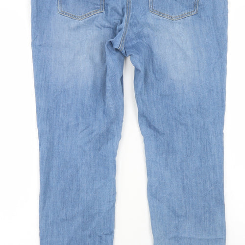 BHS Womens Blue  Cotton Skinny Jeans Size 12 L27 in Regular Button