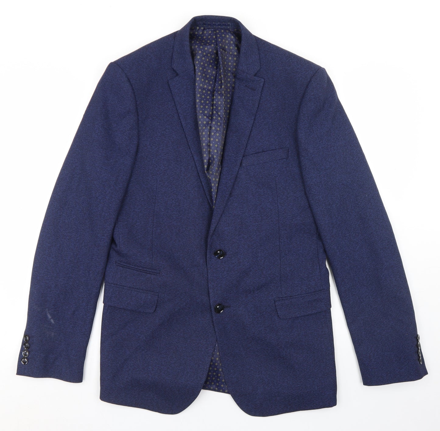 OneSix5ive Mens Blue  Polyester Jacket Blazer Size 40