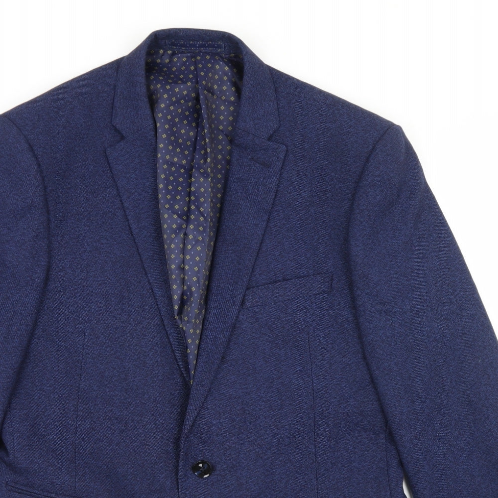 OneSix5ive Mens Blue  Polyester Jacket Blazer Size 40