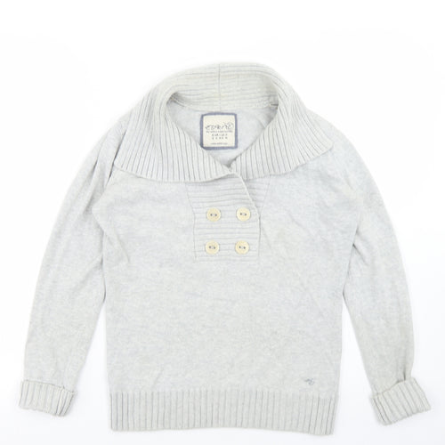 Esprit Womens Grey Collared  Cotton Pullover Jumper Size M