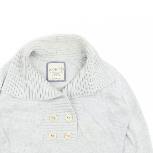 Esprit Womens Grey Collared  Cotton Pullover Jumper Size M