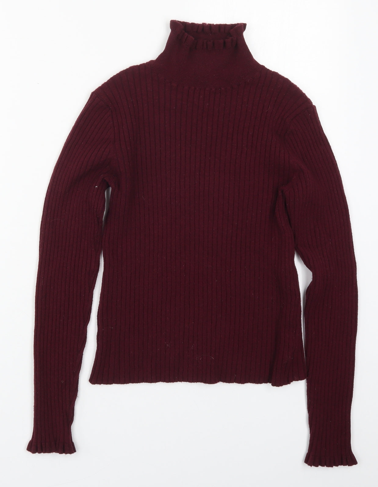 NEXT Girls Red Mock Neck  Wood Pullover Jumper Size 12 Years  Pullover - Burgundy