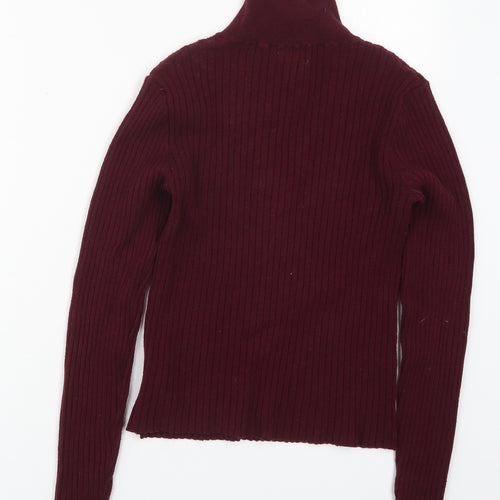 NEXT Girls Red Mock Neck  Wood Pullover Jumper Size 12 Years  Pullover - Burgundy