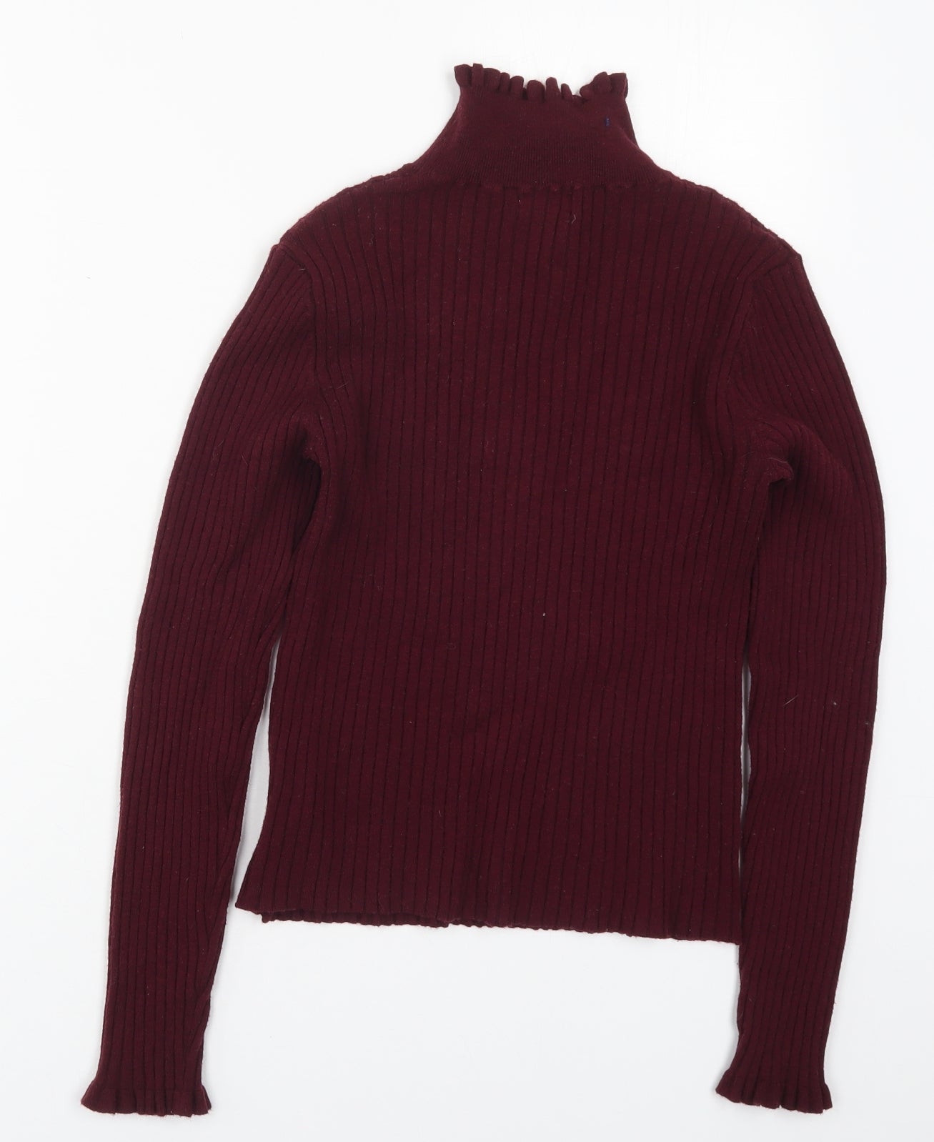 NEXT Girls Red Mock Neck  Wood Pullover Jumper Size 12 Years  Pullover - Burgundy