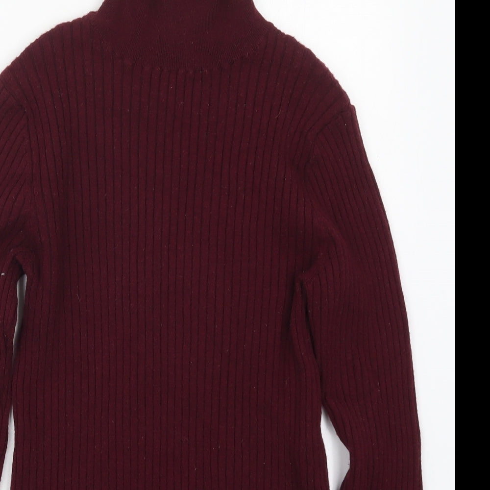 NEXT Girls Red Mock Neck  Wood Pullover Jumper Size 12 Years  Pullover - Burgundy