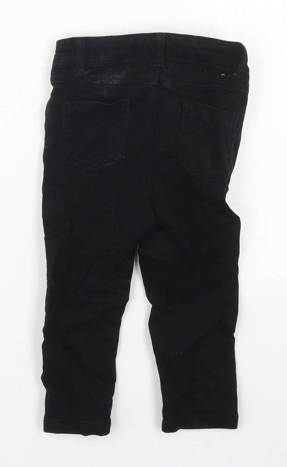 Primark Boys Black  Cotton Capri Jeans Size 18-24 Months  Button