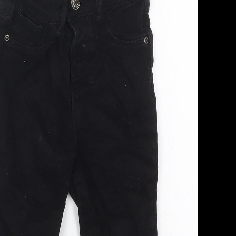 Primark Boys Black  Cotton Capri Jeans Size 18-24 Months  Button