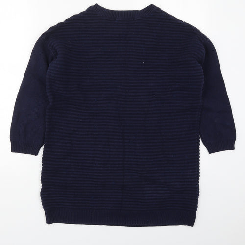 George Womens Blue Round Neck  Cotton Pullover Jumper Size 12
