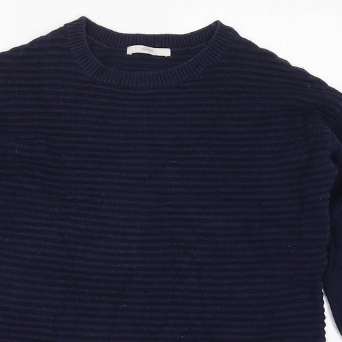 George Womens Blue Round Neck  Cotton Pullover Jumper Size 12
