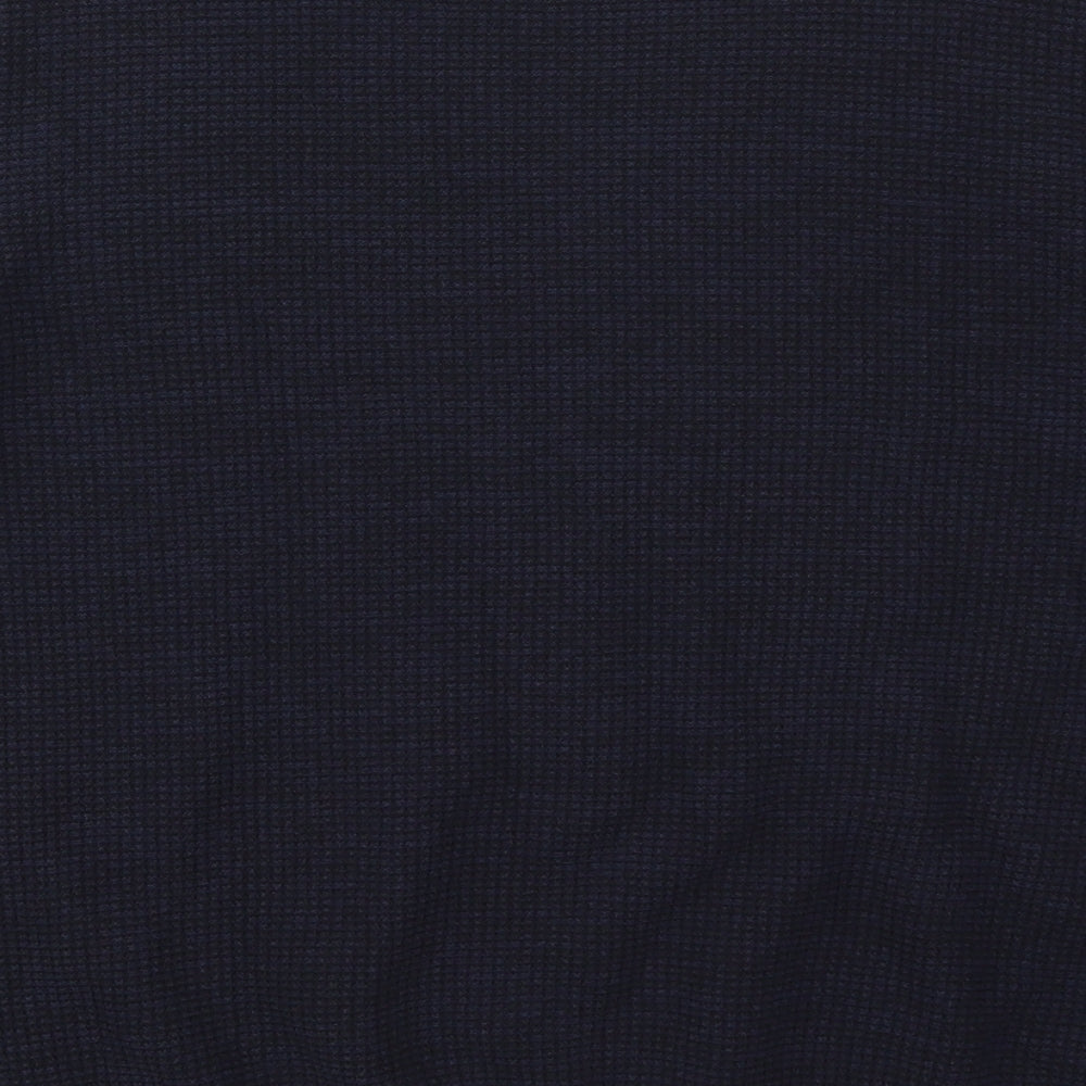 George Mens Blue Round Neck  Cotton Pullover Jumper Size XL
