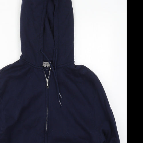 George Mens Blue  Cotton Full Zip Hoodie Size M
