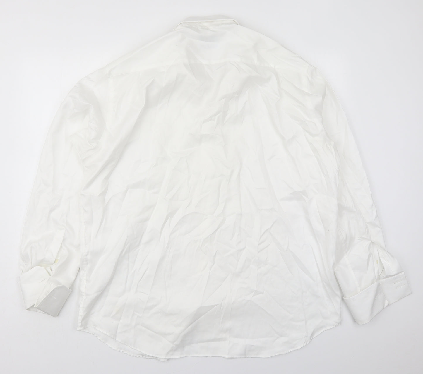 Debenhams Mens White  Cotton  Dress Shirt Size 18 Collared Button