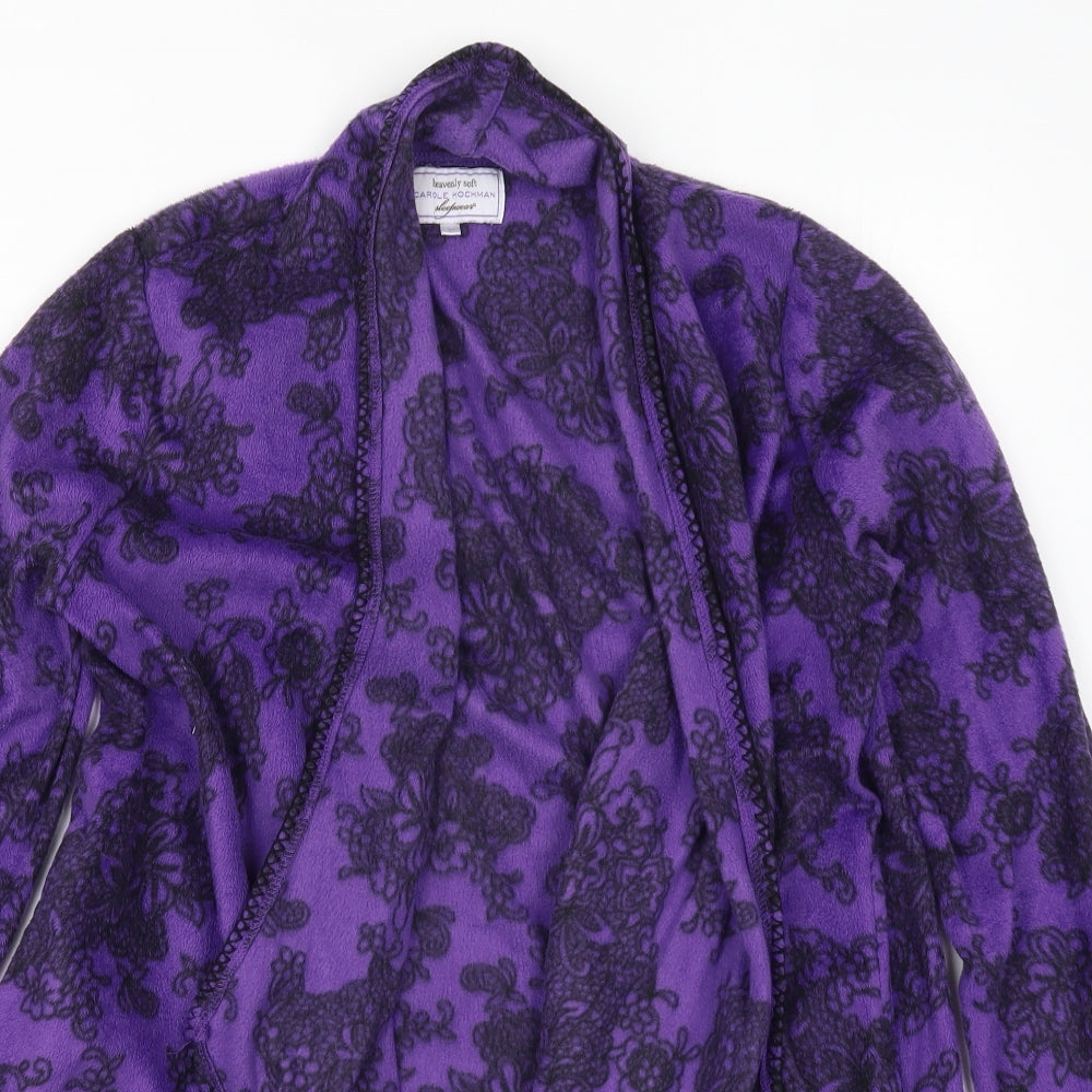 Carole Hochman Womens Purple Floral Polyester Cami Robe Size M