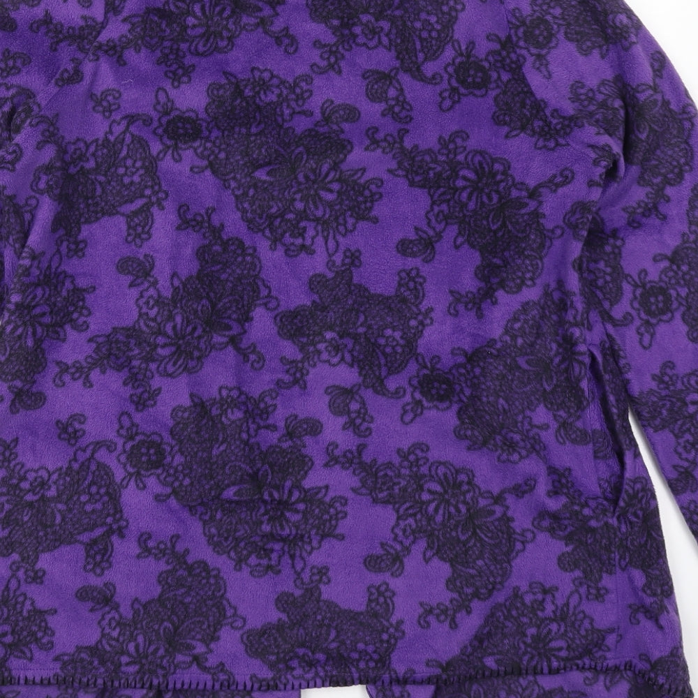 Carole Hochman Womens Purple Floral Polyester Cami Robe Size M