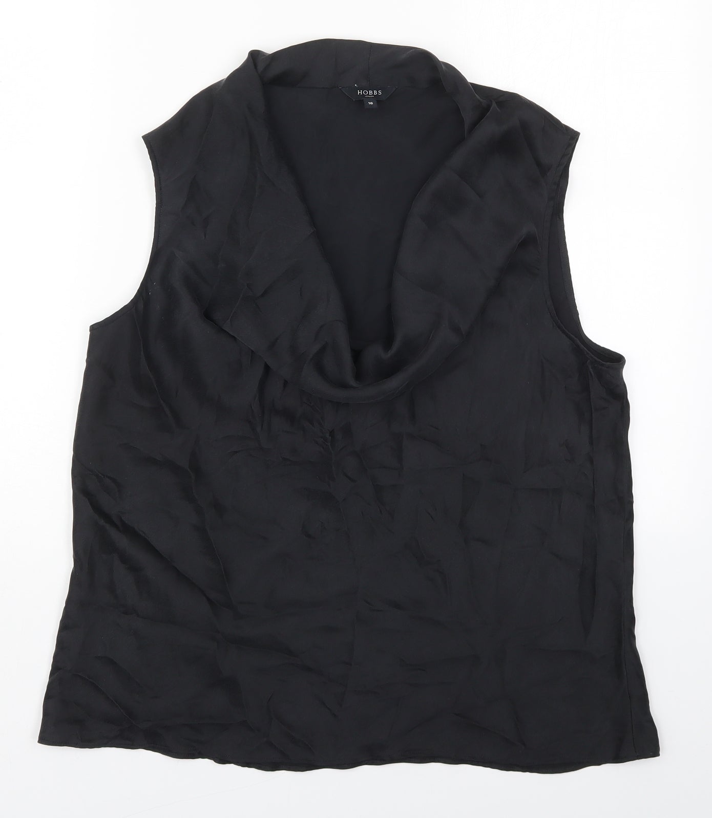 Hobbs Womens Black  Silk Basic Blouse Size 16 Cowl Neck
