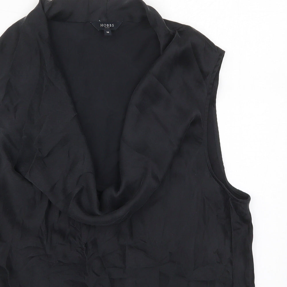 Hobbs Womens Black  Silk Basic Blouse Size 16 Cowl Neck