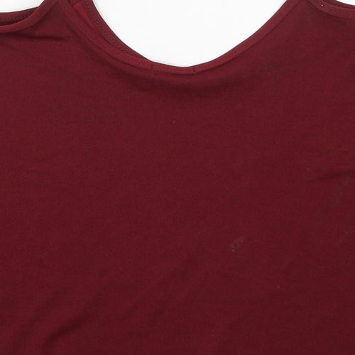 Chemistry Womens Red  Polyester Basic Tank Size M Scoop Neck