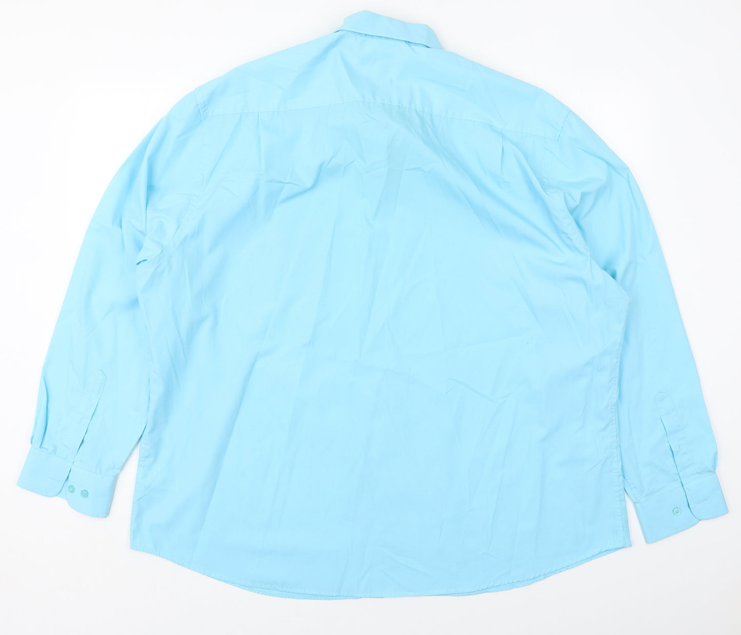 George Mens Blue  Polyester  Dress Shirt Size 18.5 Collared Button