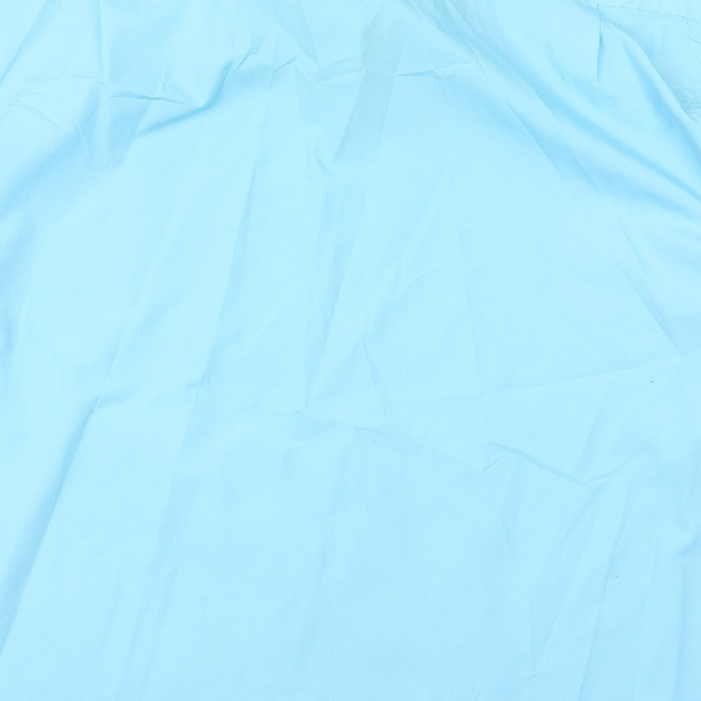 George Mens Blue  Polyester  Dress Shirt Size 18.5 Collared Button