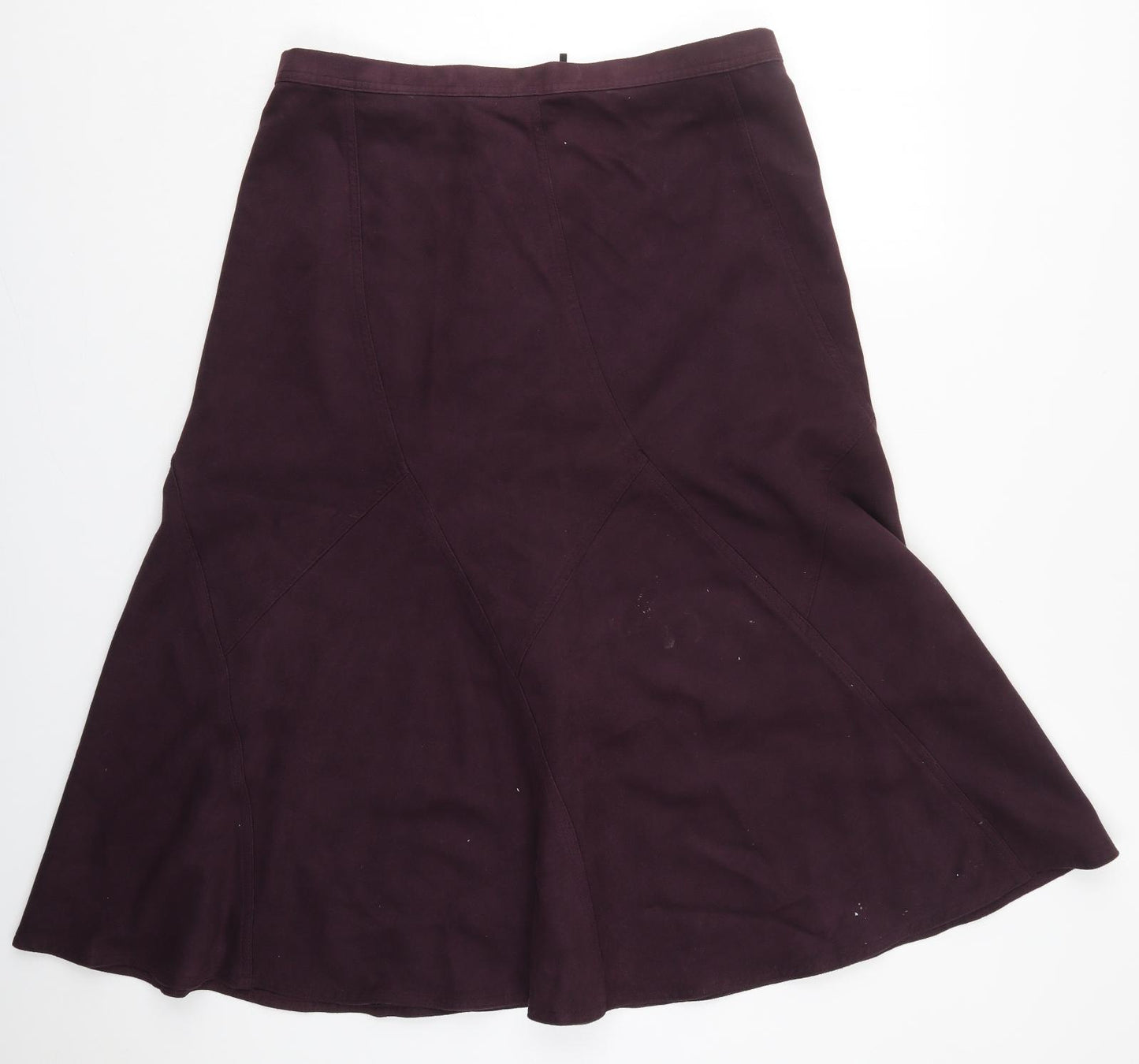 Marks and Spencer Womens Purple  Polyester Skater Skirt Size 18   Zip