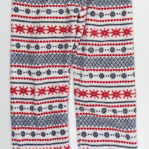 Primark Womens Red Geometric Polyester Trousers  Size 6 L29 in Regular  - Red and Blue Pyjama Pants