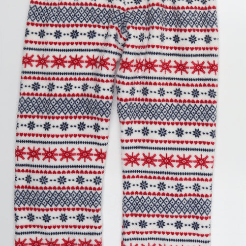 Primark Womens Red Geometric Polyester Trousers  Size 6 L29 in Regular  - Red and Blue Pyjama Pants