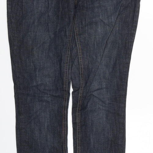 NEXT Womens Blue  Cotton Skinny Jeans Size 12 L30 in Regular Button