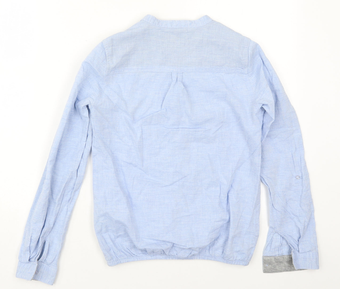 RESERVED Womens Blue  Cotton Basic Button-Up Size 6 Henley