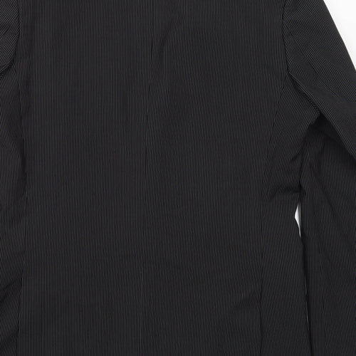 Burton Mens Black Striped Polyester Jacket Suit Jacket Size 40