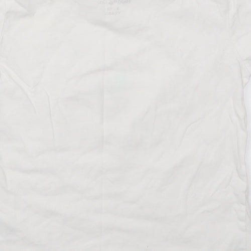 Ridge & Co Girls White  Cotton Basic T-Shirt Size 9-10 Years Crew Neck Pullover - Sweet Dreams