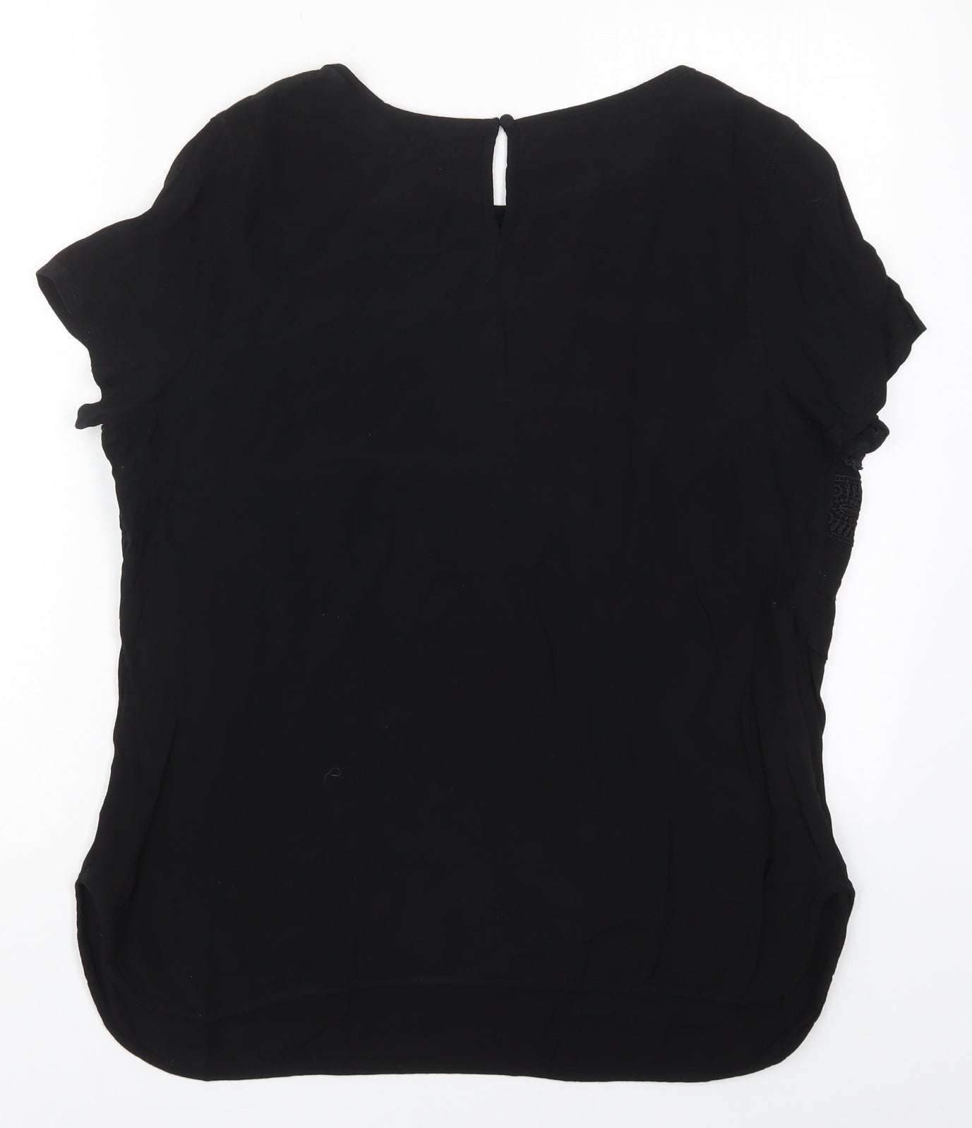 NEXT Womens Black  Viscose Basic Blouse Size 16 Round Neck