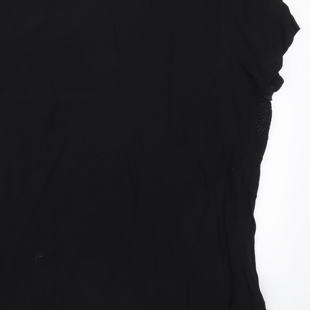NEXT Womens Black  Viscose Basic Blouse Size 16 Round Neck