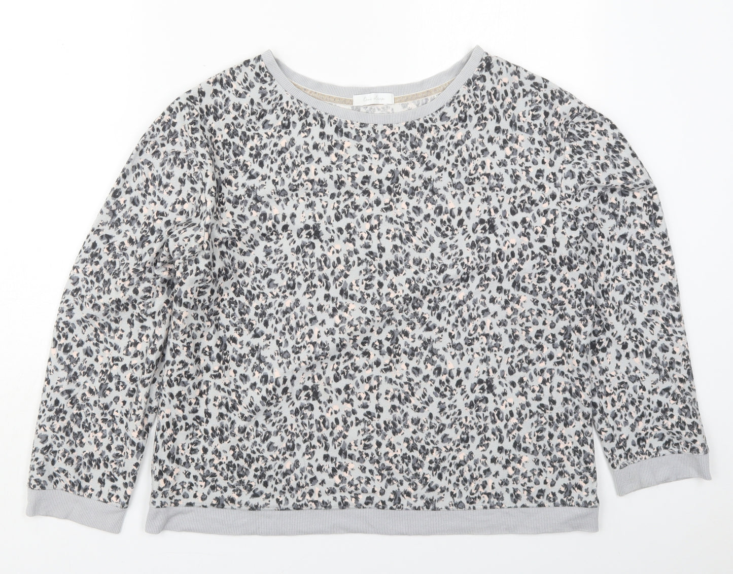 Marks and Spencer Womens Grey Animal Print Polyester Top Pyjama Top Size 12