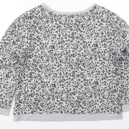 Marks and Spencer Womens Grey Animal Print Polyester Top Pyjama Top Size 12