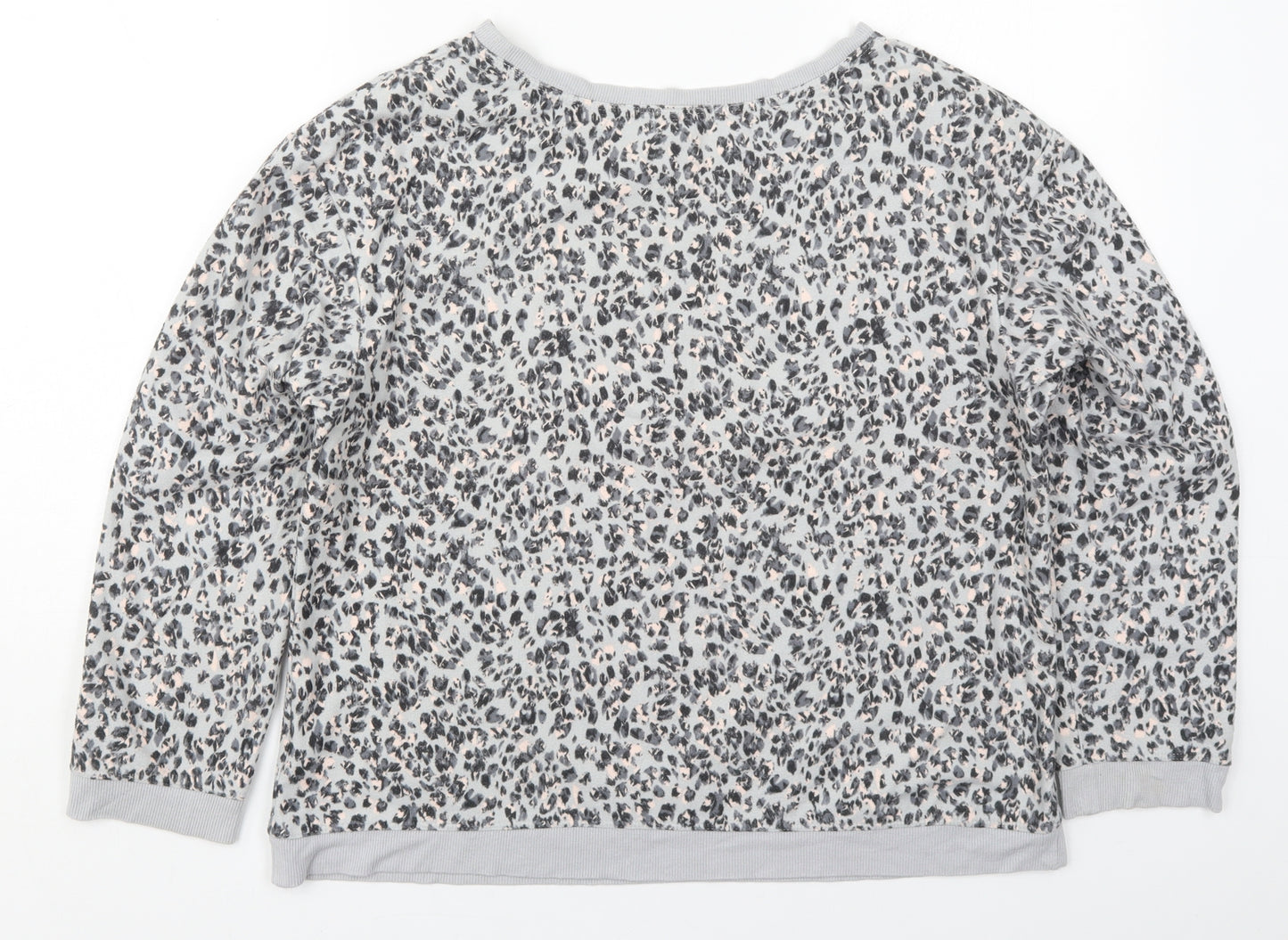 Marks and Spencer Womens Grey Animal Print Polyester Top Pyjama Top Size 12
