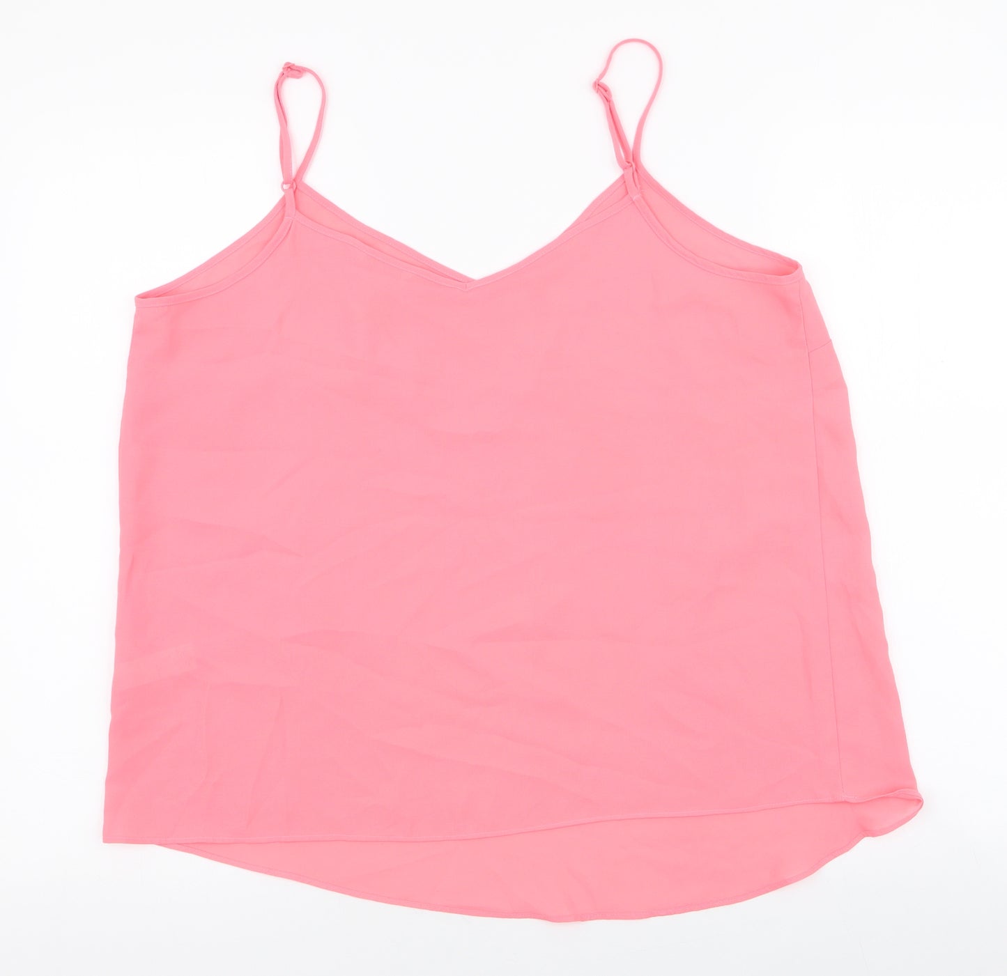 George Womens Pink  Polyester Camisole Tank Size 16 V-Neck
