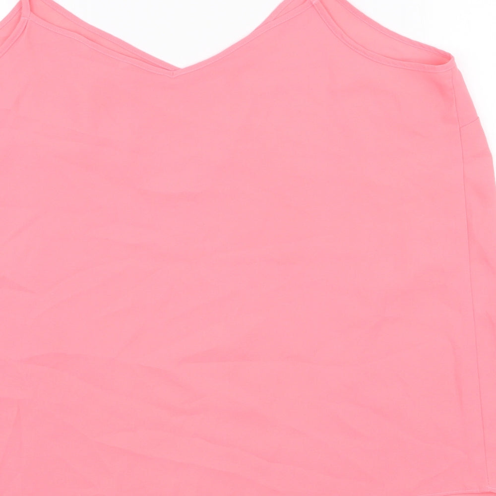 George Womens Pink  Polyester Camisole Tank Size 16 V-Neck