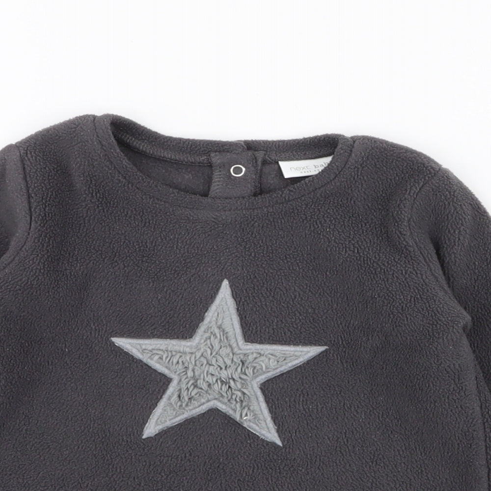 NEXT Girls Grey  100% Polyester  Pyjama Top Size 9-12 Months  Snap - Star