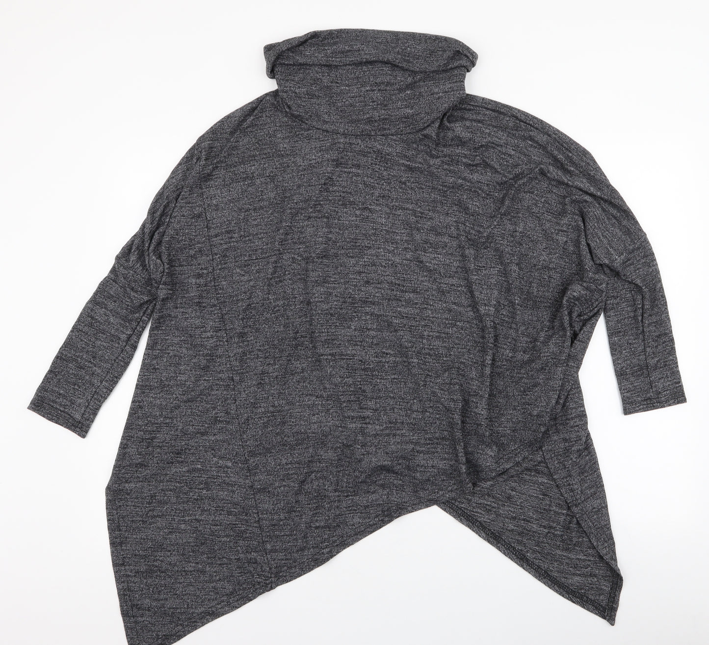 Red London Womens Grey Roll Neck  Viscose Pullover Jumper Size S
