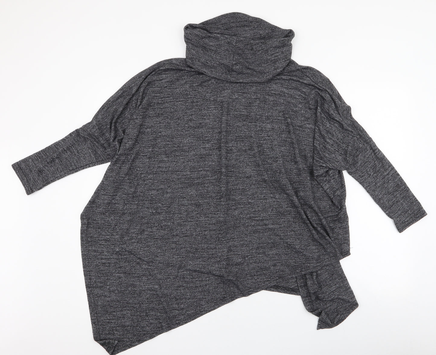 Red London Womens Grey Roll Neck  Viscose Pullover Jumper Size S