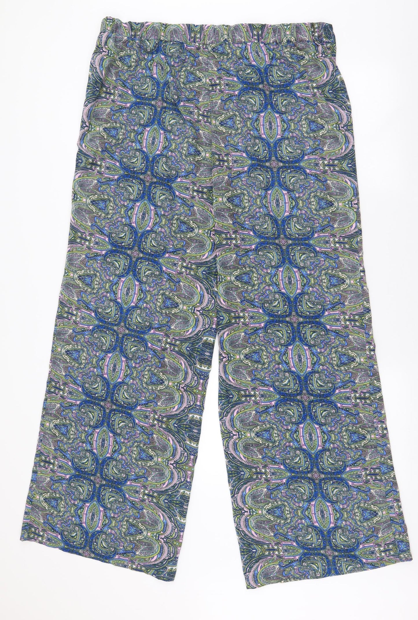 Peacocks Womens Multicoloured Paisley Polyester  Pyjama Pants Size 16  Drawstring