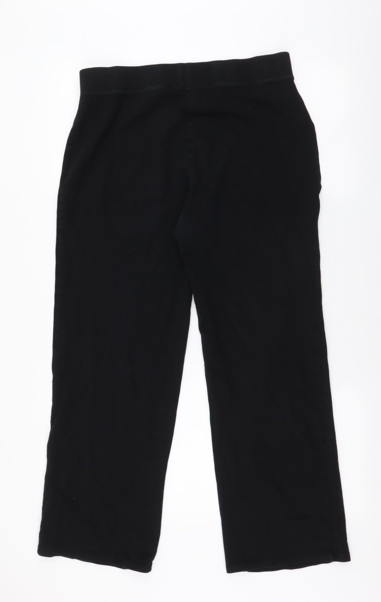 Marks and Spencer Womens Black  Cotton Jogger Trousers Size 16 L27.5 in Regular