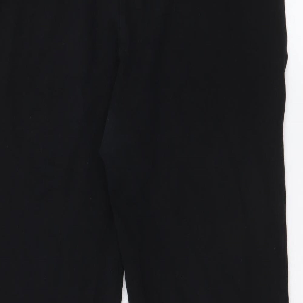 Marks and Spencer Womens Black  Cotton Jogger Trousers Size 16 L27.5 in Regular