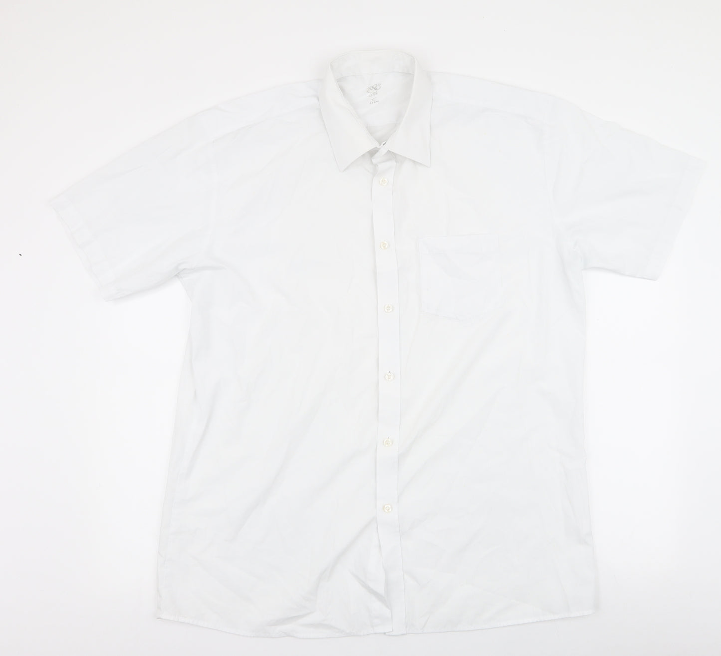 1880 Club Mens White  Polyester  Dress Shirt Size 17 Collared Button