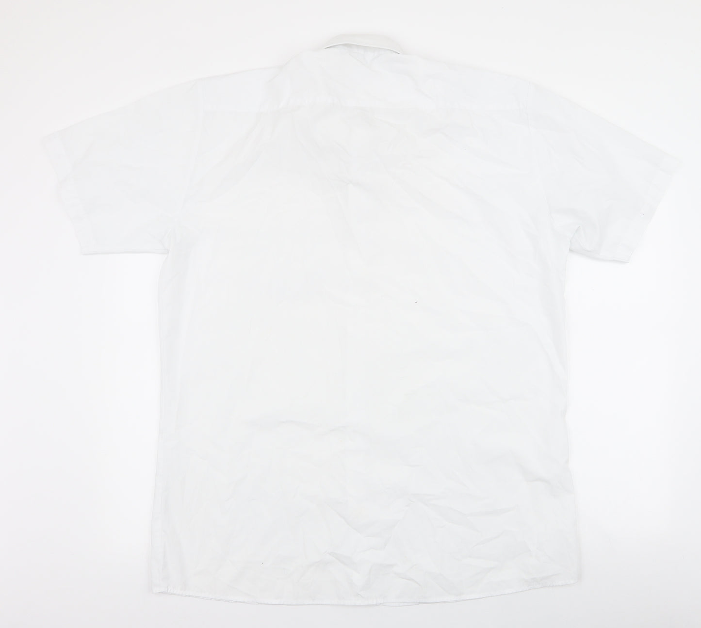 1880 Club Mens White  Polyester  Dress Shirt Size 17 Collared Button