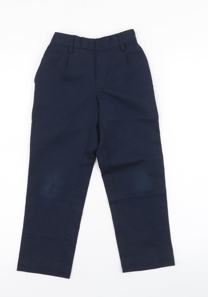 Marks and Spencer Boys Blue Polyester Dress Pants Trousers Size 5-6 Years Regular Pullover - School trousers